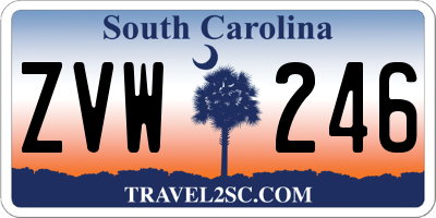 SC license plate ZVW246