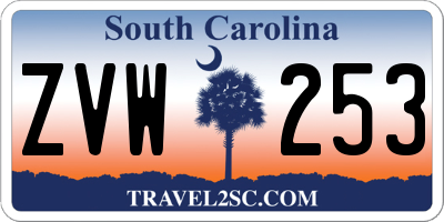 SC license plate ZVW253