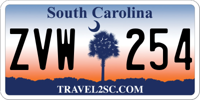 SC license plate ZVW254