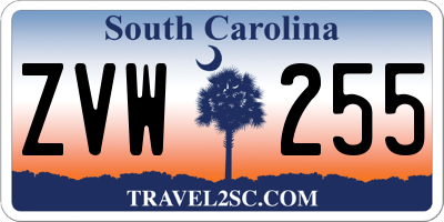 SC license plate ZVW255