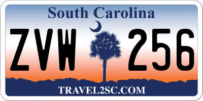 SC license plate ZVW256