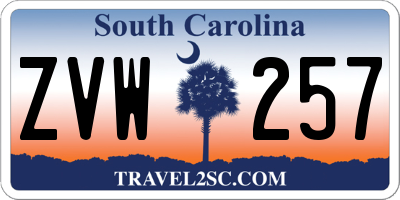 SC license plate ZVW257
