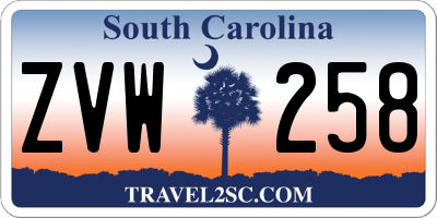 SC license plate ZVW258
