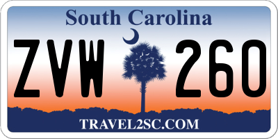 SC license plate ZVW260