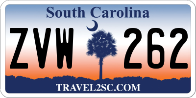 SC license plate ZVW262