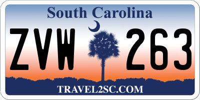SC license plate ZVW263