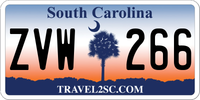 SC license plate ZVW266