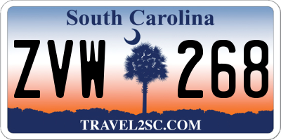 SC license plate ZVW268