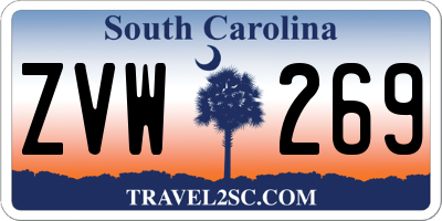 SC license plate ZVW269