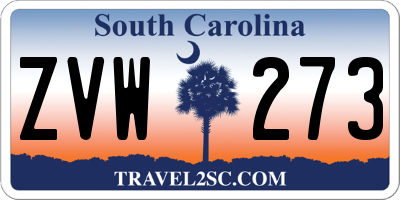 SC license plate ZVW273