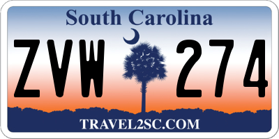 SC license plate ZVW274