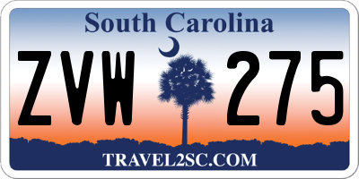 SC license plate ZVW275