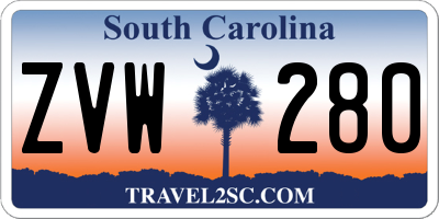 SC license plate ZVW280