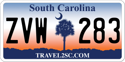 SC license plate ZVW283