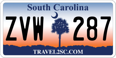 SC license plate ZVW287