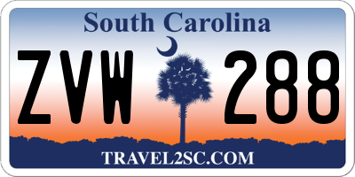 SC license plate ZVW288