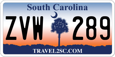SC license plate ZVW289