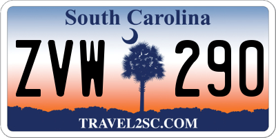 SC license plate ZVW290