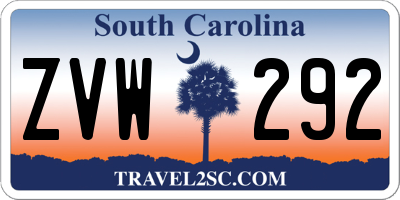 SC license plate ZVW292