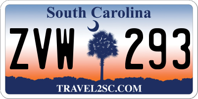 SC license plate ZVW293