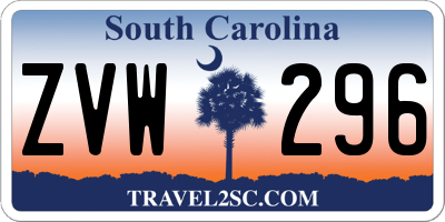 SC license plate ZVW296