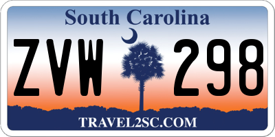 SC license plate ZVW298
