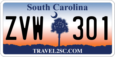 SC license plate ZVW301