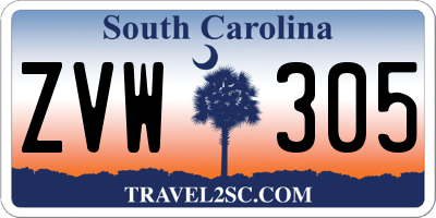 SC license plate ZVW305