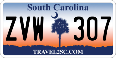 SC license plate ZVW307