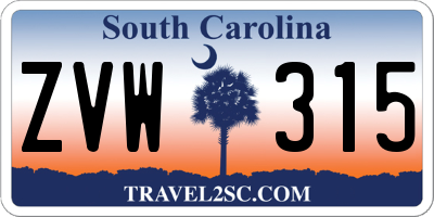 SC license plate ZVW315