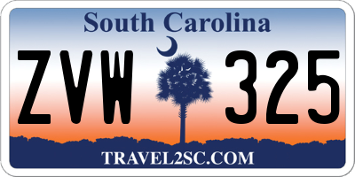 SC license plate ZVW325