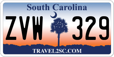 SC license plate ZVW329