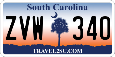 SC license plate ZVW340