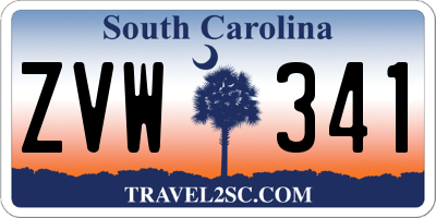 SC license plate ZVW341
