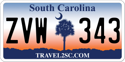 SC license plate ZVW343