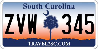 SC license plate ZVW345