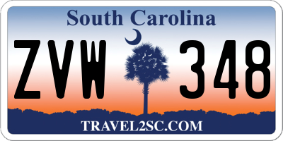 SC license plate ZVW348