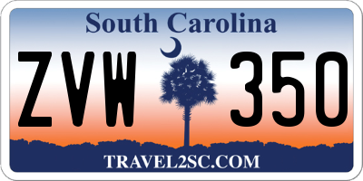 SC license plate ZVW350