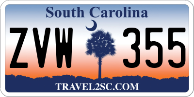 SC license plate ZVW355