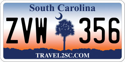 SC license plate ZVW356
