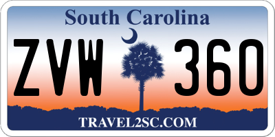 SC license plate ZVW360
