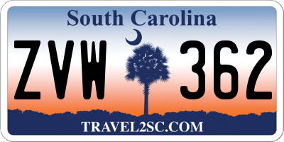SC license plate ZVW362