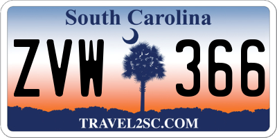 SC license plate ZVW366