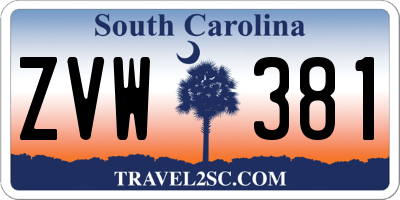 SC license plate ZVW381