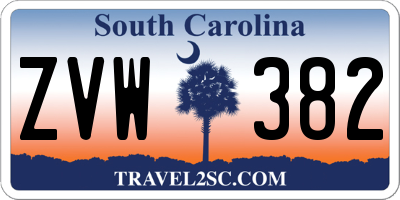 SC license plate ZVW382