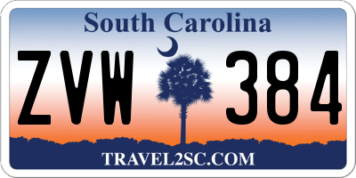 SC license plate ZVW384
