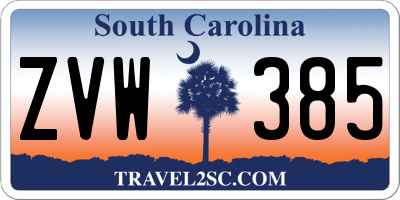 SC license plate ZVW385