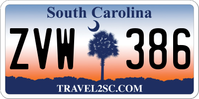 SC license plate ZVW386