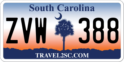 SC license plate ZVW388
