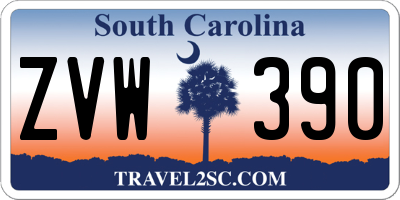 SC license plate ZVW390